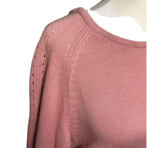 Sundance Aryka Sweater Women Medium Bell Sleeve Supima Wool Boho Feminine Bows - Picture 3 of 10